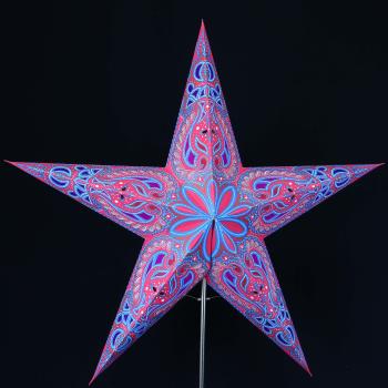 Aldebaran rot - Faltbarer Leuchtstern, Weihnachtsstern aus Papier mit 5 Zacken, 60 cm